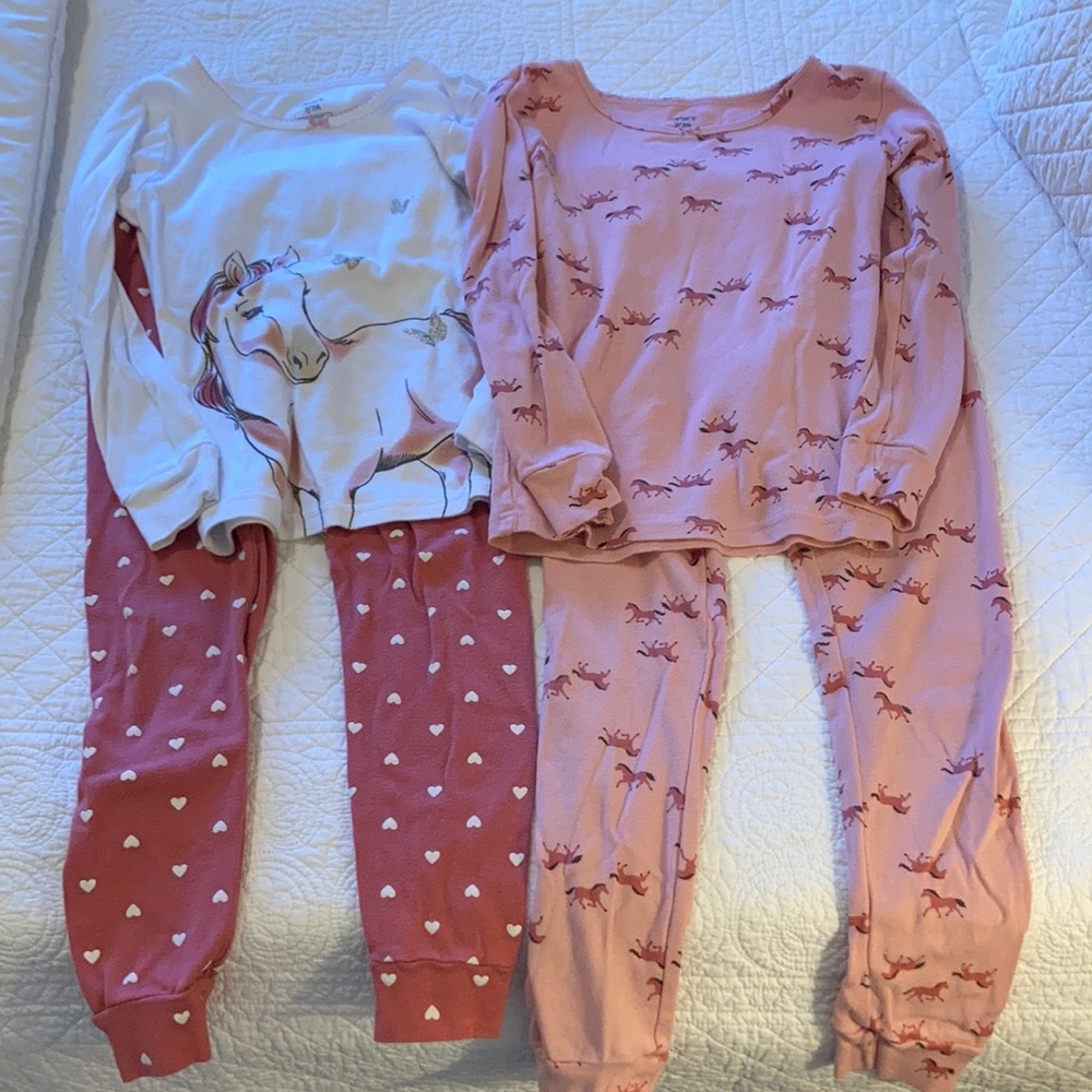 2 Sets of Horse Pajamas